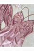 Dried Rose Satin Dressing Gown and Shorts 6 Pcs Dowry Set